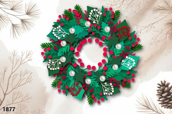 Festive Wreath Christmas Svg Layered Adornment