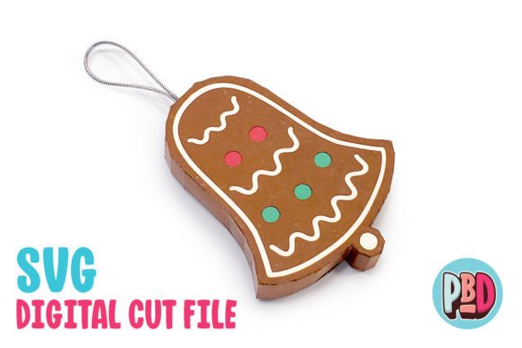 Gingerbread Bell Xmas Ornament SVG Papercraft
