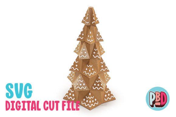 Gingerbread Holiday Xmas Tree SVG Papercraft