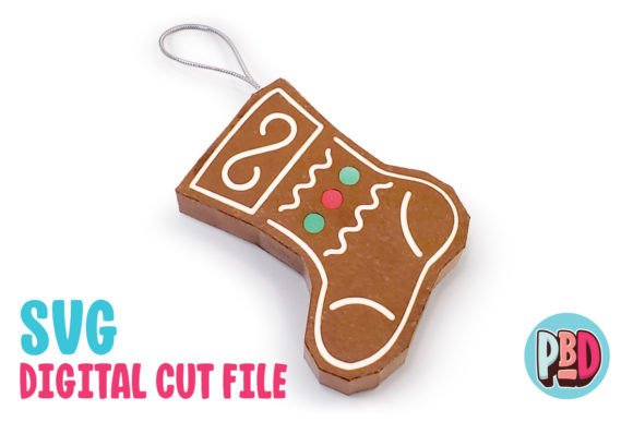 Gingerbread Xmas Ornament Svg Stocking