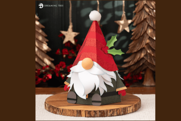 Whimsical Christmas Svg Gnome Gift Box