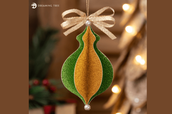 Green Bauble Christmas Ornament SVG Accent