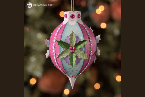 Holly Bauble Christmas Ornament SVG Accent