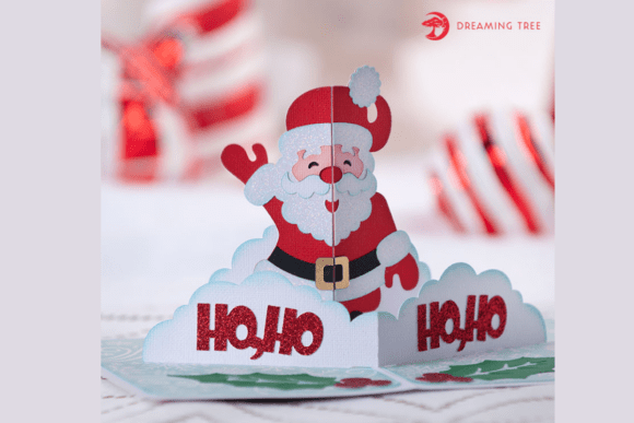 Festive Pop-Up Santa SVG Christmas Card