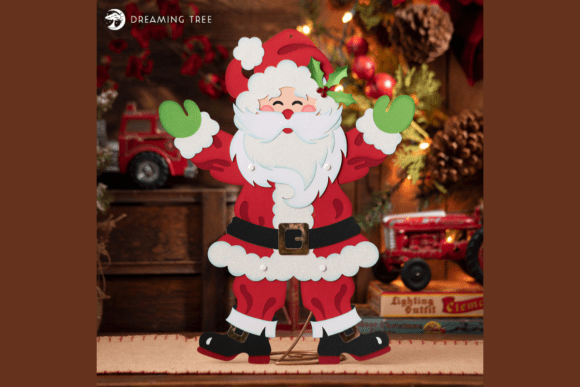 Poseable Jolly Santa SVG Paper Decoration