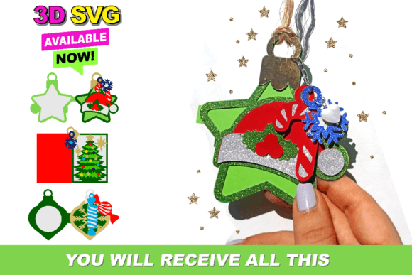 Holiday Card Xmas Ornament SVG Keepsake