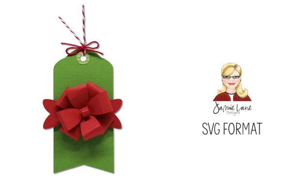 Classic Xmas Gift Tag with Dimensional Package Bow