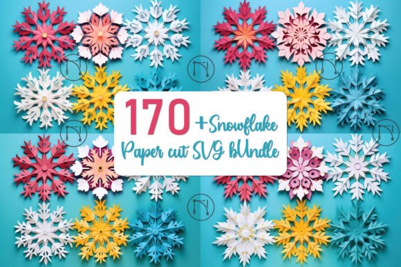 Paper Cut Snowflake SVG Christmas Bundle