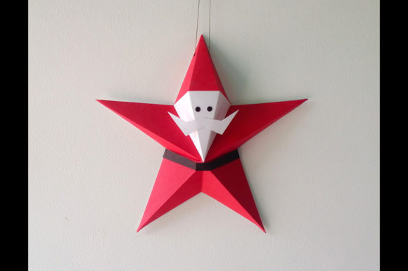 Geometric Star Santa SVG Paper Dangler