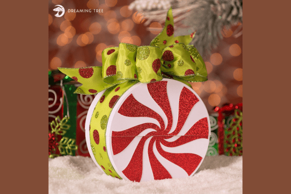 Peppermint Christmas Svg Gift Box