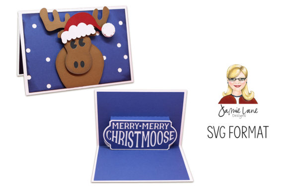 Merry Christmoose Christmas Pop Up Card SVG Design