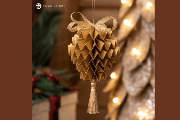 Rosette Pinecone Christmas Ornament SVG Accent