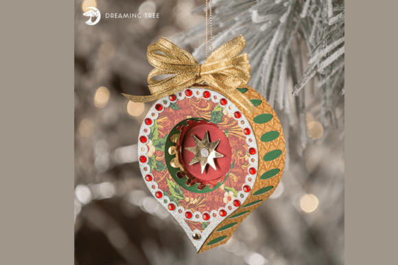 Round Keepsake Christmas Ornament SVG Accent