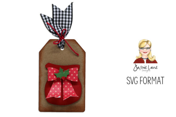 Rustic Christmas Gift Tag SVG with Santa Sack Detail