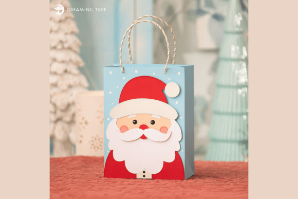 Charming 3D Santa SVG Gift Bag