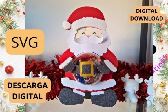 Sweet Christmas Santa SVG Candy Holder