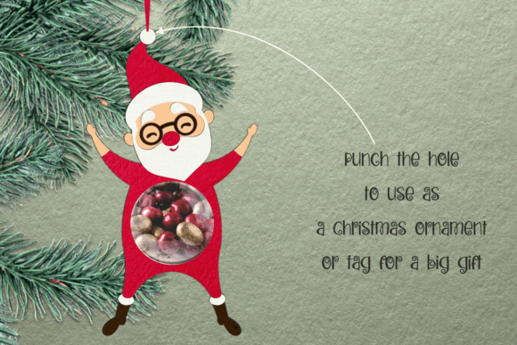 Festive Santa Claus SVG Candy Dome Ornament