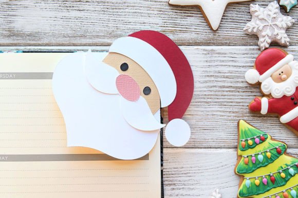 Christmas Santa Claus SVG Corner Bookmark