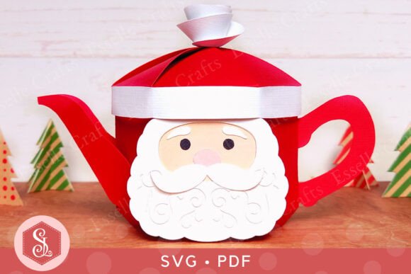 Festive Teapot Santa Claus SVG for Christmas Treats and Gifts