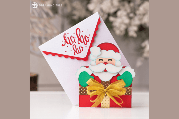Santa Claus SVG Gift Card Holder with Festive Suit Details