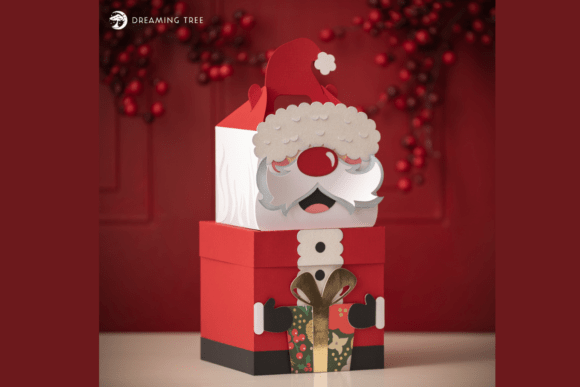 Festive Gnome Santa SVG Gift Box