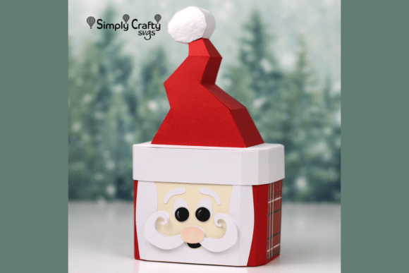 Festive 3D Santa SVG Hat Gift Box