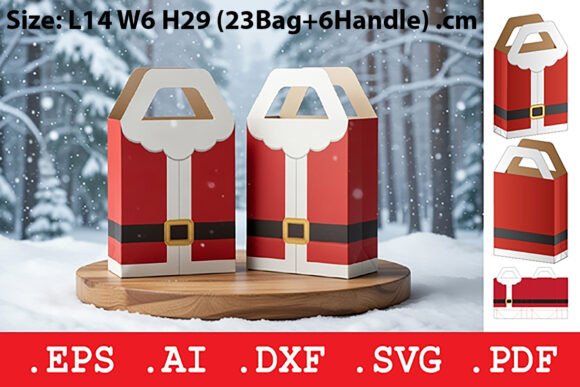 Christmas Santa Claus SVG Gable Gift Bag