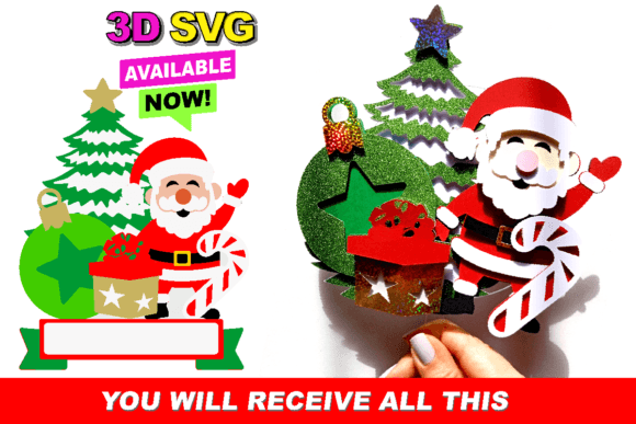 Cake Topper Santa Claus SVG Design