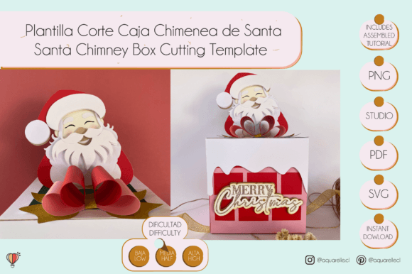Santa Claus SVG Chimney Box for Christmas Gifts