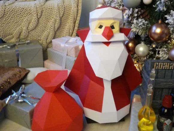 Geometric Santa SVG With Long Coat