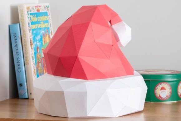 Modern Santa’s Hat SVG Paper Sculpture