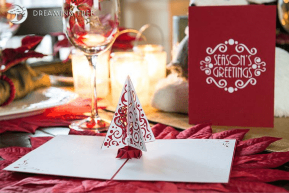 Season's Greetings Christmas Pop Up Card Svg Keepsake