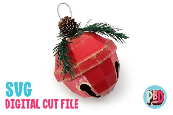 Sleigh Bell Xmas Ornament SVG Papercraft