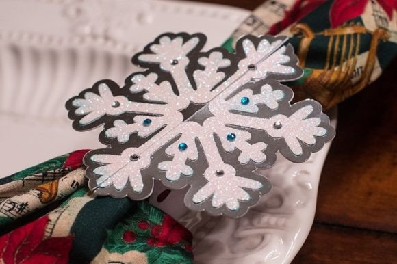 Layered Snowflake SVG Napkin Ring