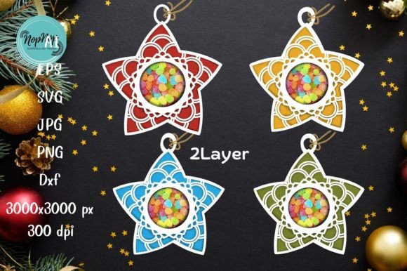 Star Xmas Ornament Svg Candy Pocket