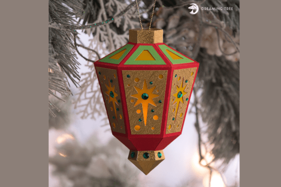 Star Tea Light Christmas Ornament SVG Lantern