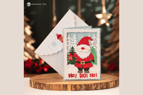Woodland Santa Claus SVG Christmas Card